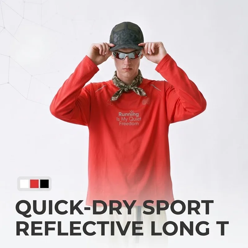 Hiking - เสื้อวิ่งกีฬาสะท้อนแสง - เสื้อยืดคอกลมระบายความชื้นสำหรับทุกเพศ มองเห็นได้ชัดเจนในเวลากลางคืน เหมาะสำหรับวิ่งจ็อกกิ้งและเดินป่า