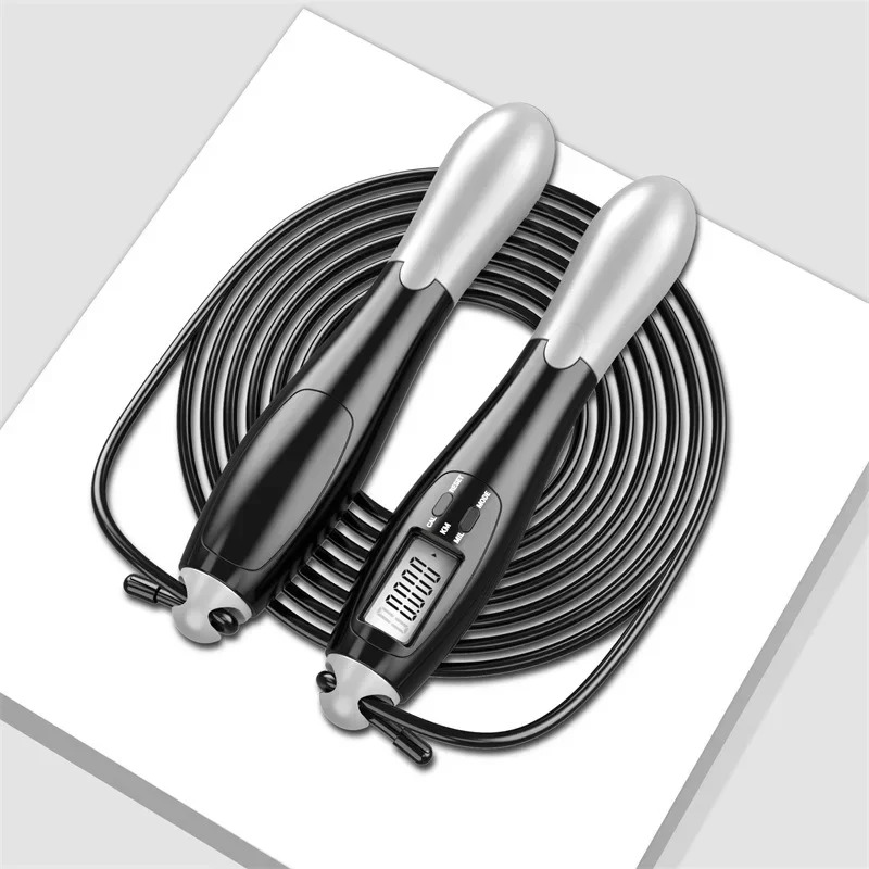 Smart Jump Rope Digital Counter - เชือกกระโดดดิจิตอล LCD พร้อมตัวนับอัจฉริยะ เชือกกระโดดไร้สาย/มีสายปรับได้สำหรับยิมที่บ้าน การออกกำลังกายแบบคาร์ดิโอ มวย