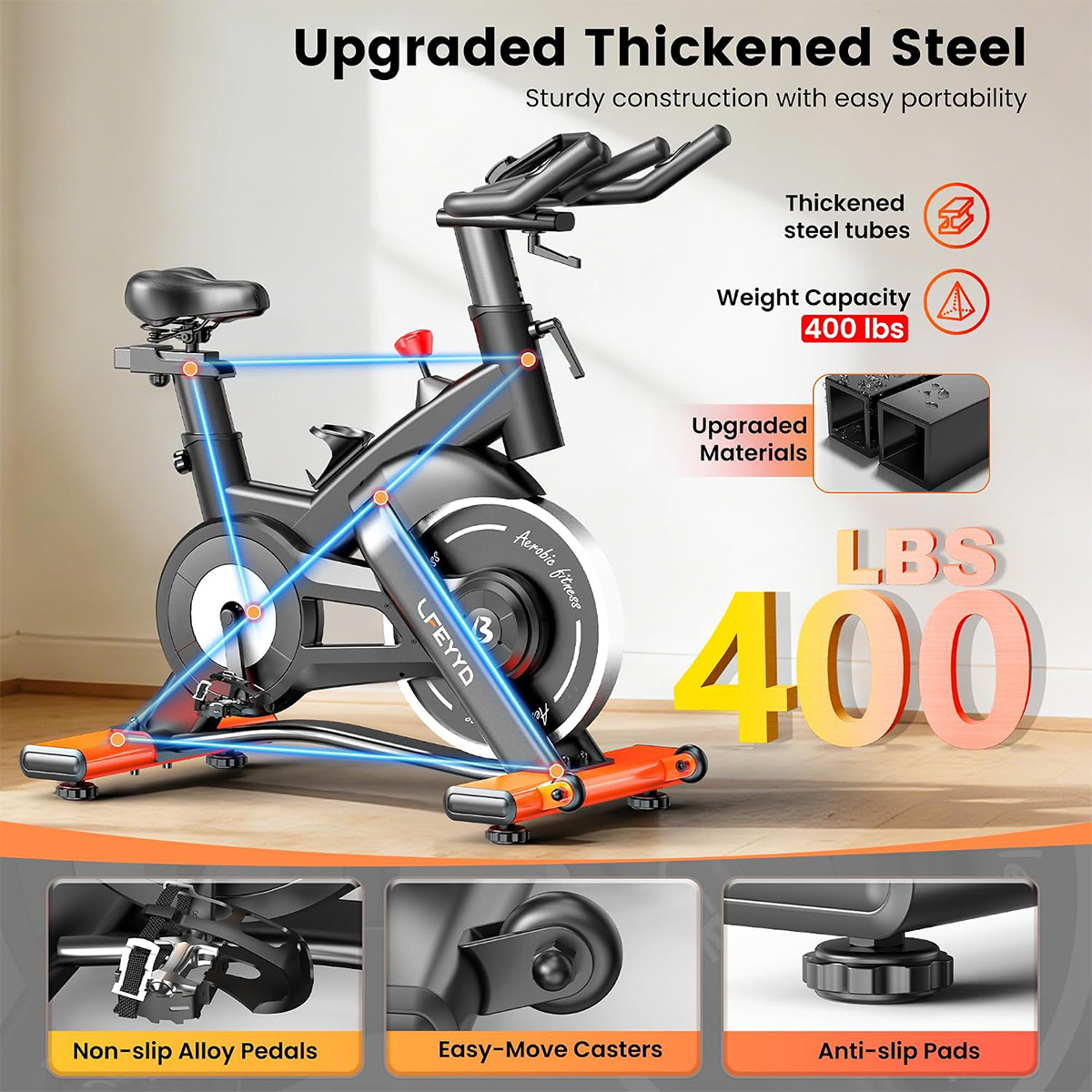 จักรยานออกกำลังกาย Pooboo, จัก - Exercise Bike Magnetic Resistance บทวิจารณ์และราคา