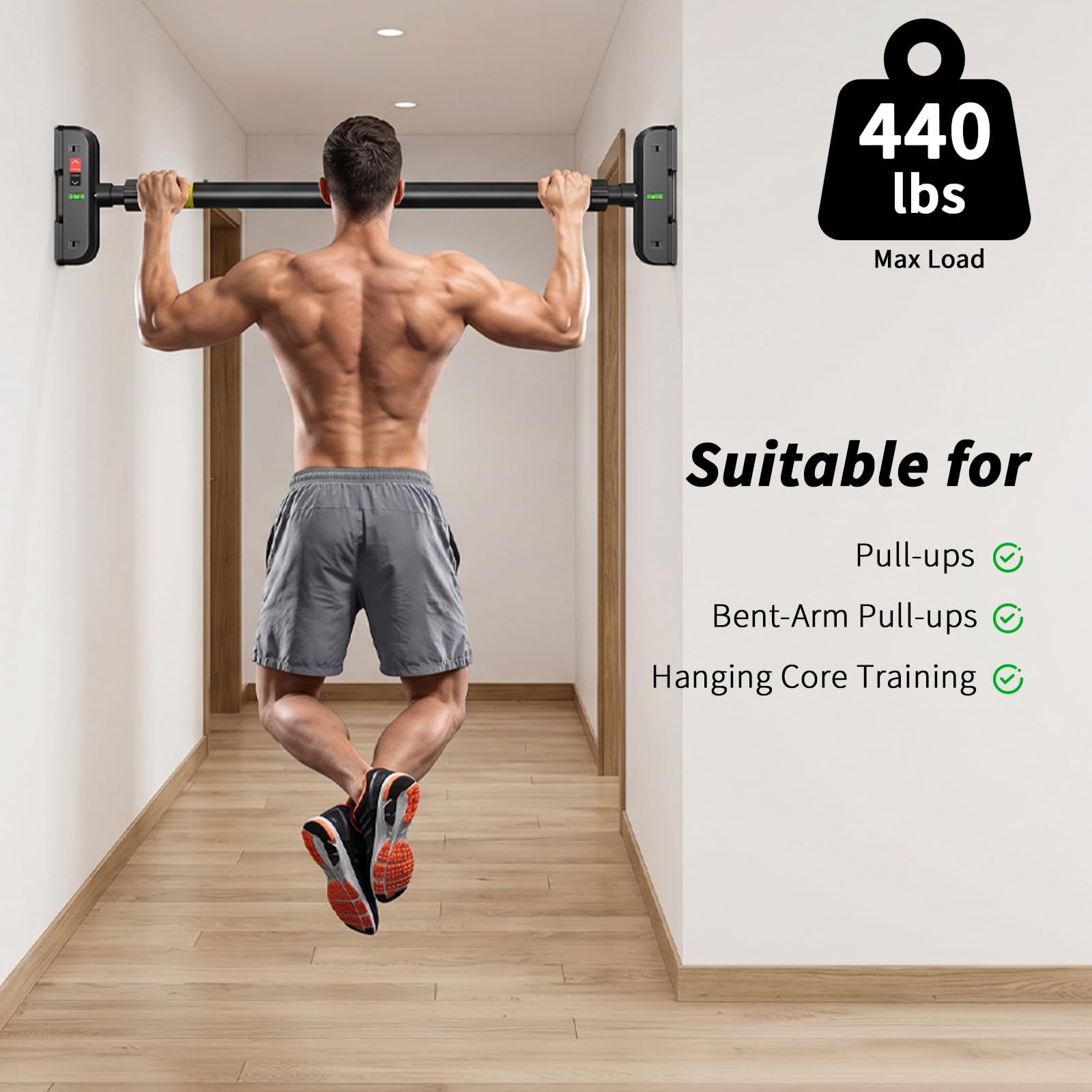 บาร์โหนสำหรับประตู, บาร์โหนติด - Door Pull Up Bar No Screw บทวิจารณ์และราคา
